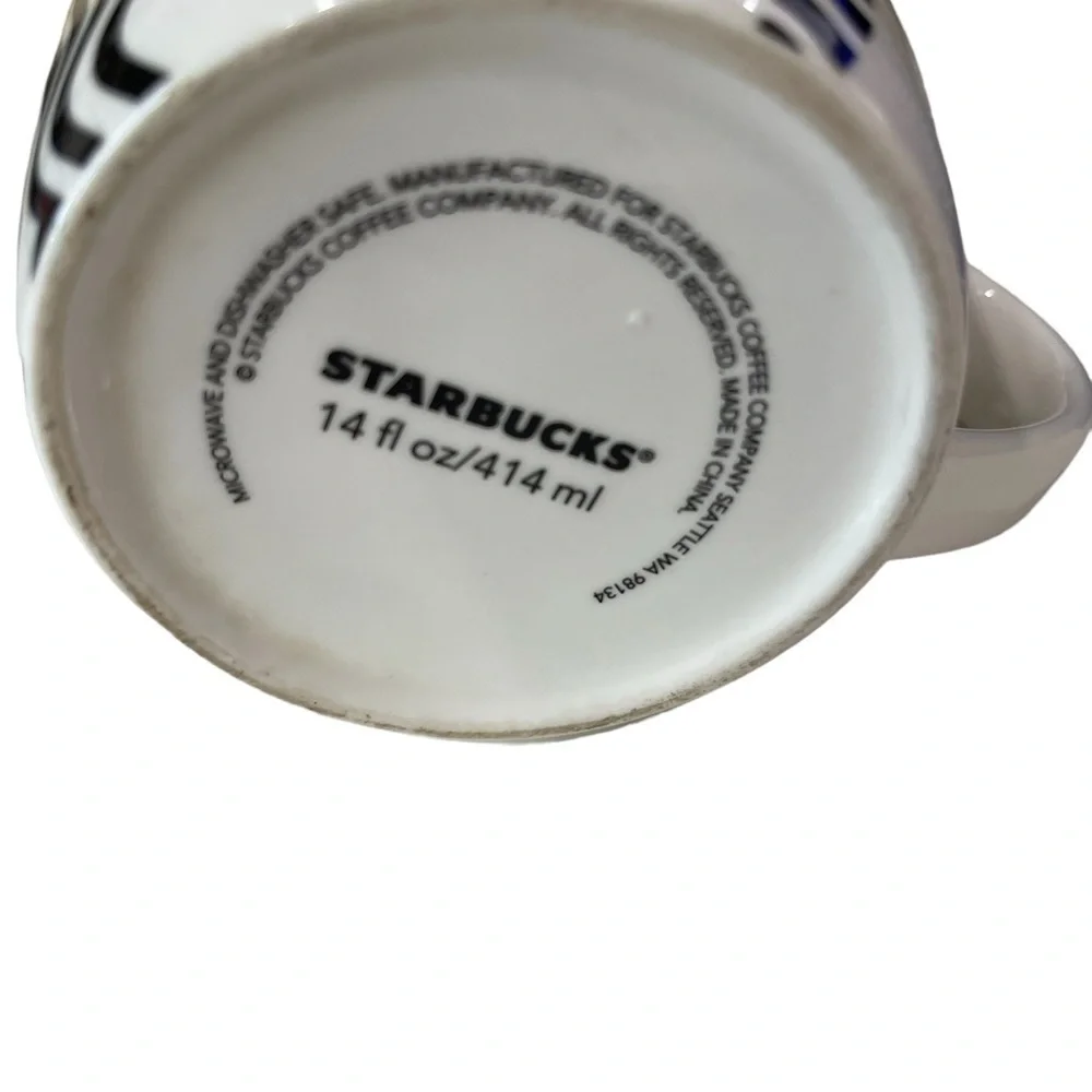 Starbucks 14 Ounce Coffee mug Siren Mermaid  Mug White Ceramic Barrel 2017